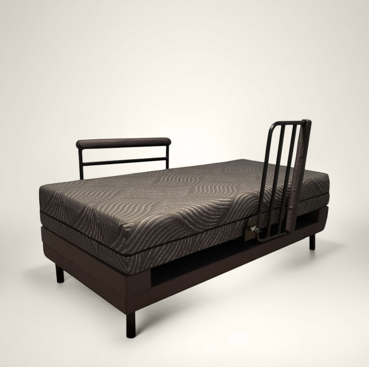 Customatic Independence Bed flat sleep position with premium memory foam mattress